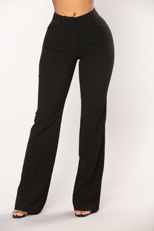 Fashion Nova Tasha Dressy High Rise Pants - Black