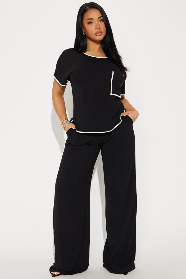 Fashion Nova The Elena Pant Set - Black
