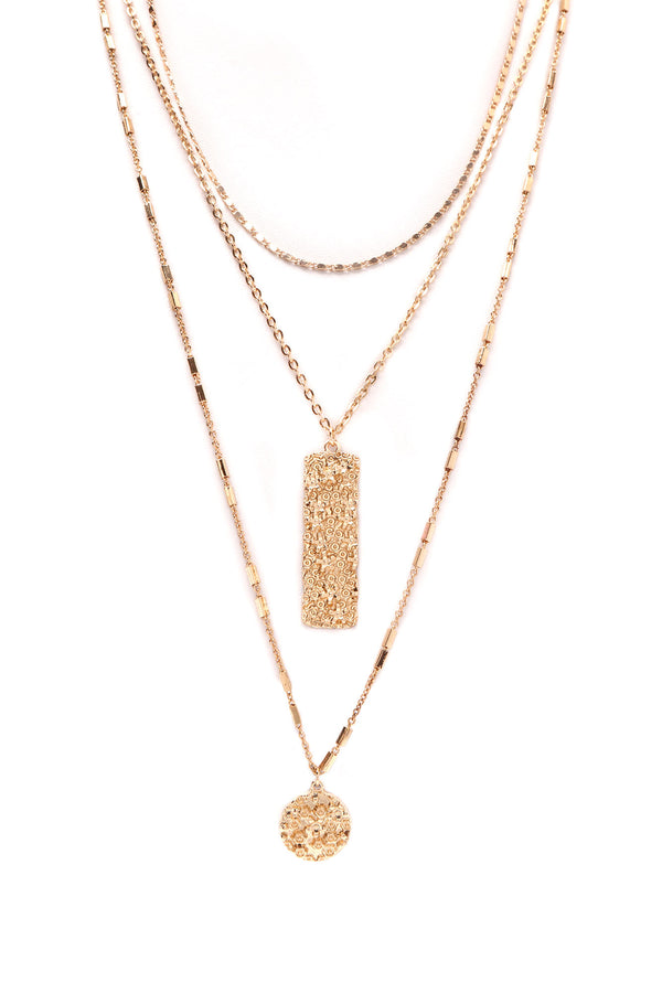 Fashion Nova Three For You Layered Necklace - Gold