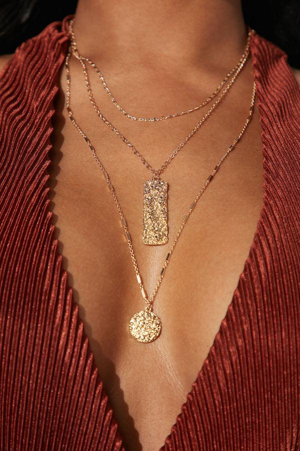 Fashion Nova Three For You Layered Necklace - Gold