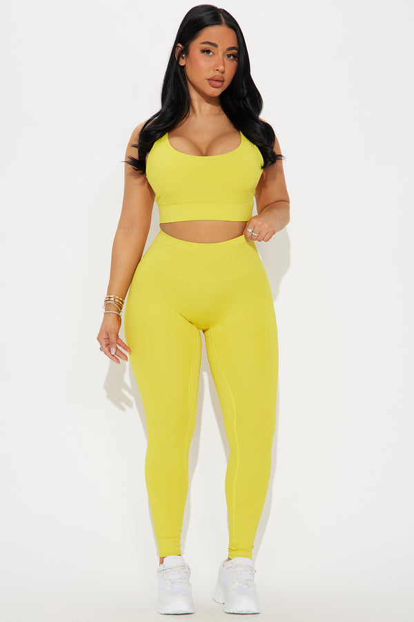Fashion Nova Very Mindful Active Legging - Mustard