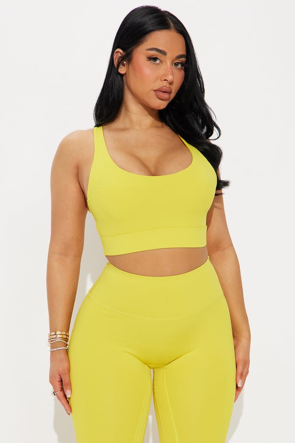 Fashion Nova Very Mindful Sports Bra - Mustard