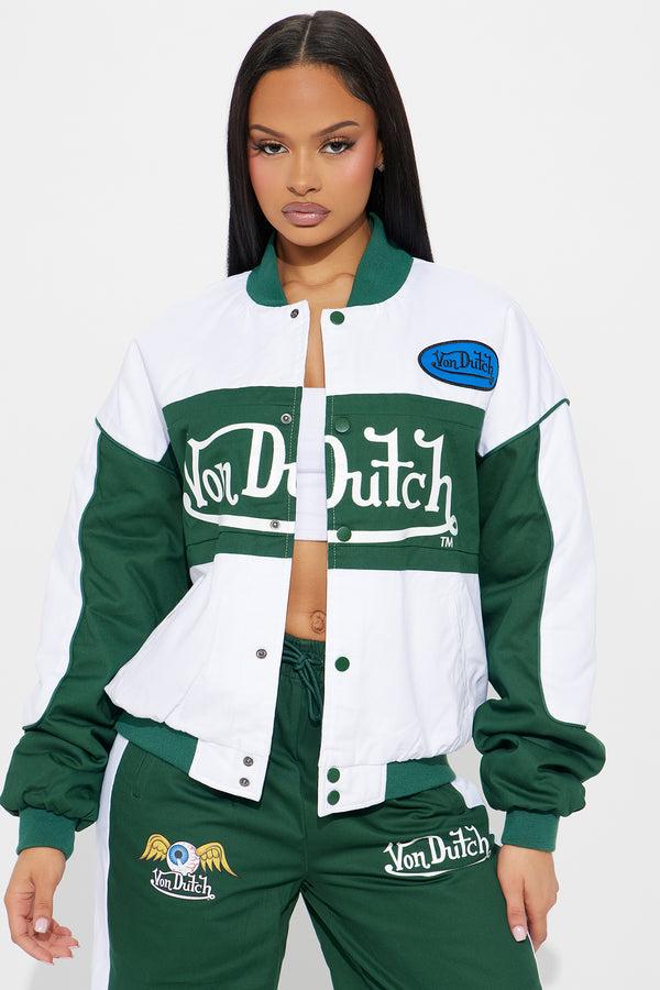 Fashion Nova Von Dutch Bomber Jacket - Hunter Green