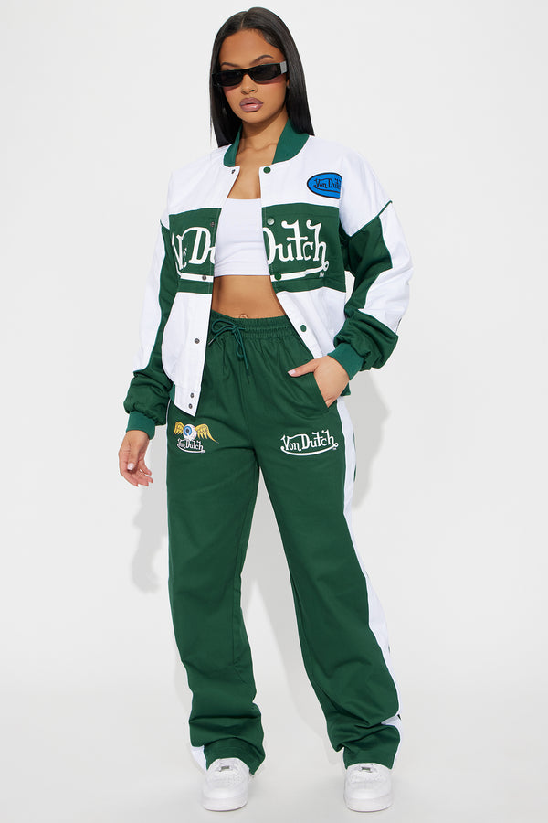 Fashion Nova Von Dutch Track Pants - Hunter Green