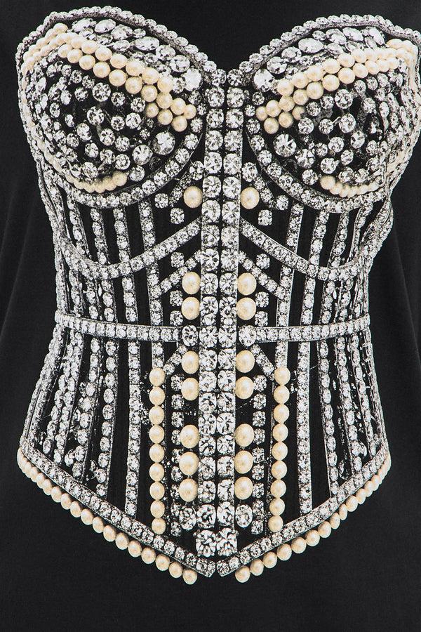 Fashion Nova What Waist Pearl Oversized Tee - Black