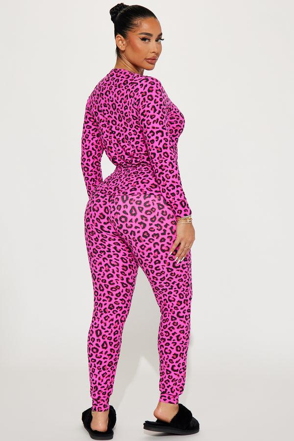 Fashion Nova Wild Side PJ Pant Set - Hot Pink/combo