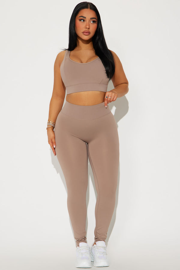 Fashion Nova Work Harder Active Legging - Taupe