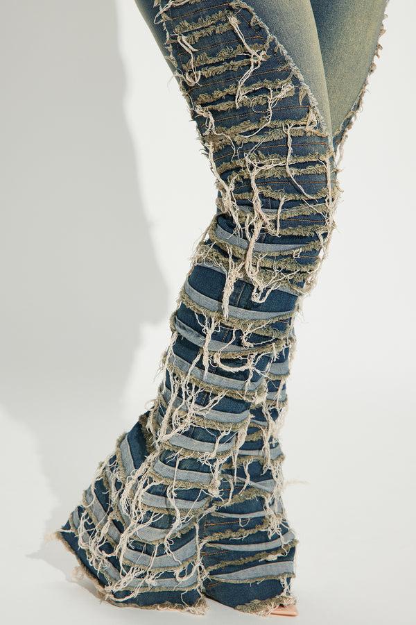 Fashion Nova Feeling Brand New Tinted Flare Jeans - Medium Wash