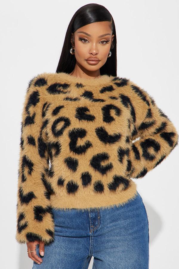 Fashion Nova Feline Fierce Leopard Sweater - Brown/combo