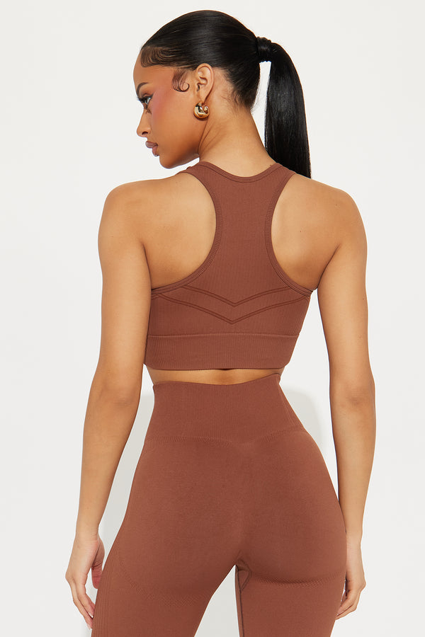 Fashion Nova Good Stretch Seamless Sports Bra - Mocha