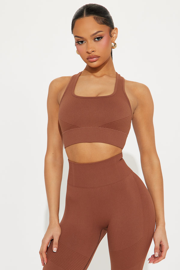 Fashion Nova Good Stretch Seamless Sports Bra - Mocha