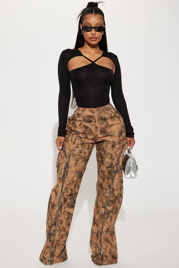Fashion Nova Had You Fooled Mineral Wash Pant - Khaki