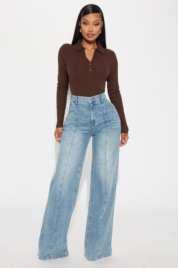 Fashion Nova High Value Wide Leg Trouser Jeans - Light Wash