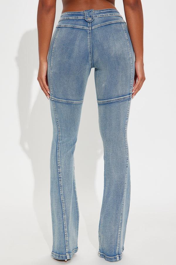 Fashion Nova Jaw Dropper Low Rise Bootcut Jeans - Medium Wash