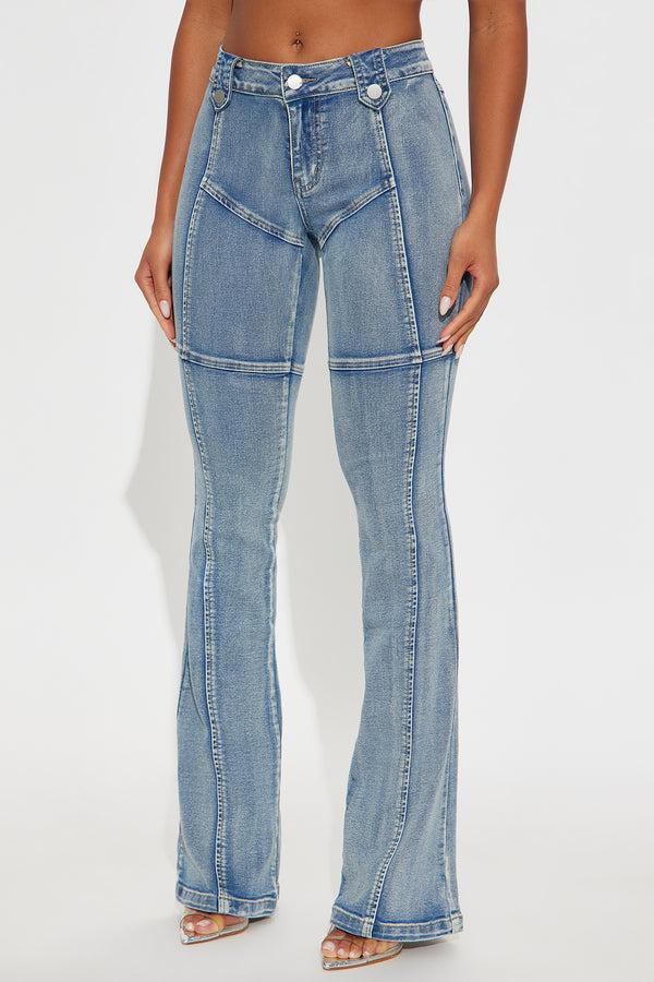 Fashion Nova Jaw Dropper Low Rise Bootcut Jeans - Medium Wash