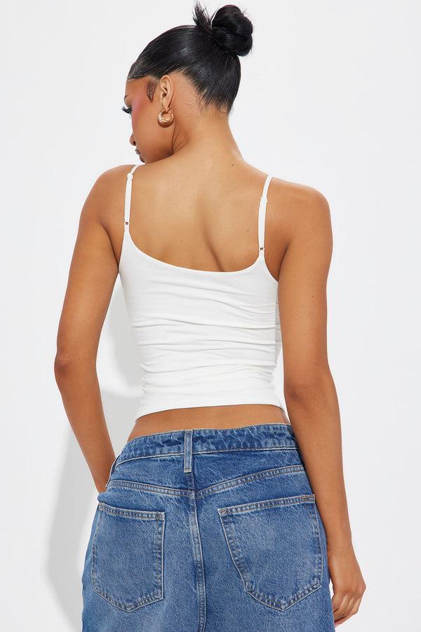 Fashion Nova Kiana Double Lined Jersey Cami - Off White