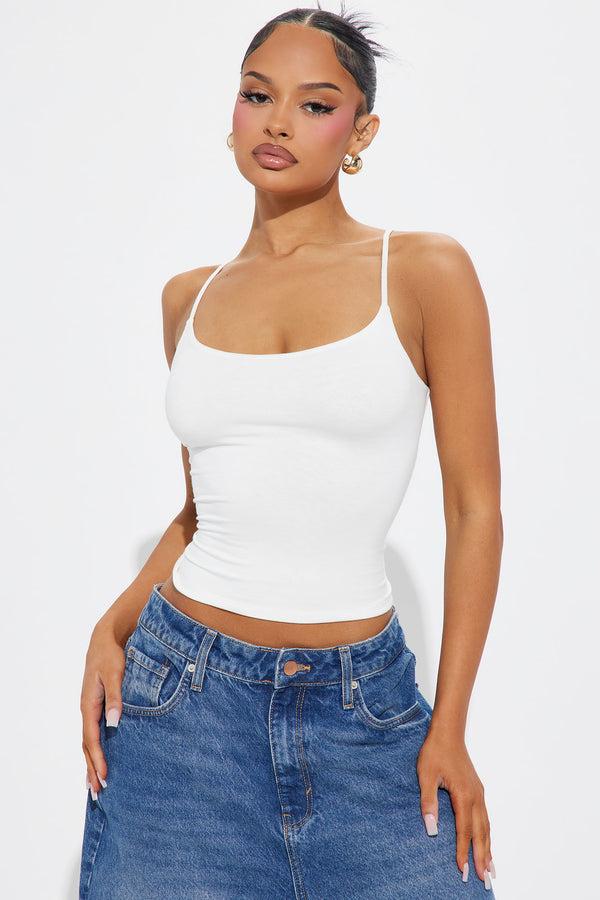 Fashion Nova Kiana Double Lined Jersey Cami - Off White