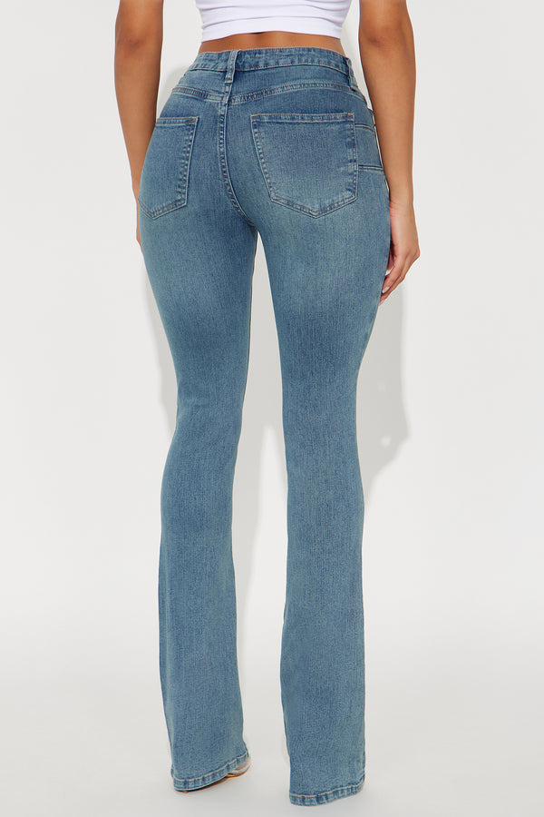 Fashion Nova Maddy Mid Rise Sculpt Bootcut Jeans - Vintage Wash