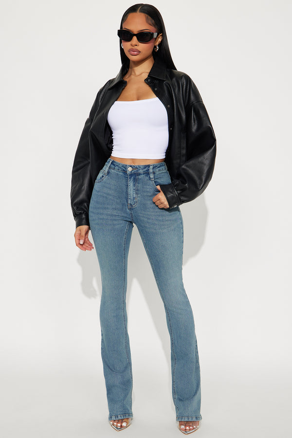 Fashion Nova Maddy Mid Rise Sculpt Bootcut Jeans - Vintage Wash