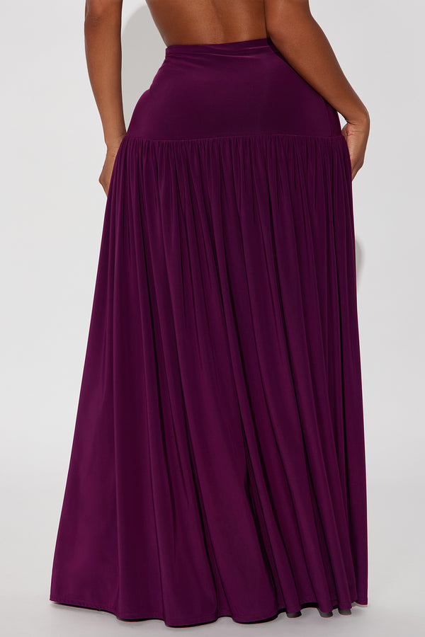 Fashion Nova Marnie Tiered Drop Waist Maxi Skirt - Magenta