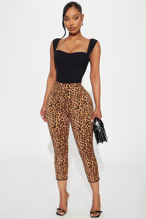 Fashion Nova Mila Leopard Capri Legging - Brown/combo
