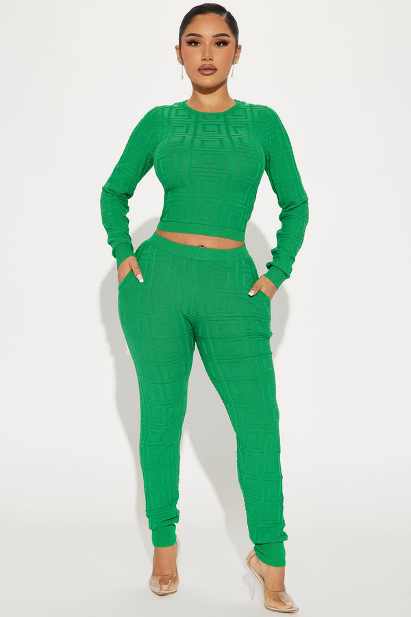 Fashion Nova Never Complaining Sweater Legging Set - Green