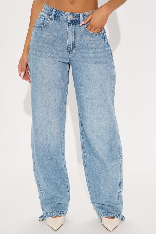 Fashion Nova Niya Non Stretch Taper Leg Jeans - Vintage Wash