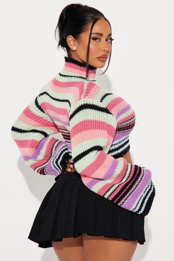 Fashion Nova No Worries Striped Sweater - Multi Color