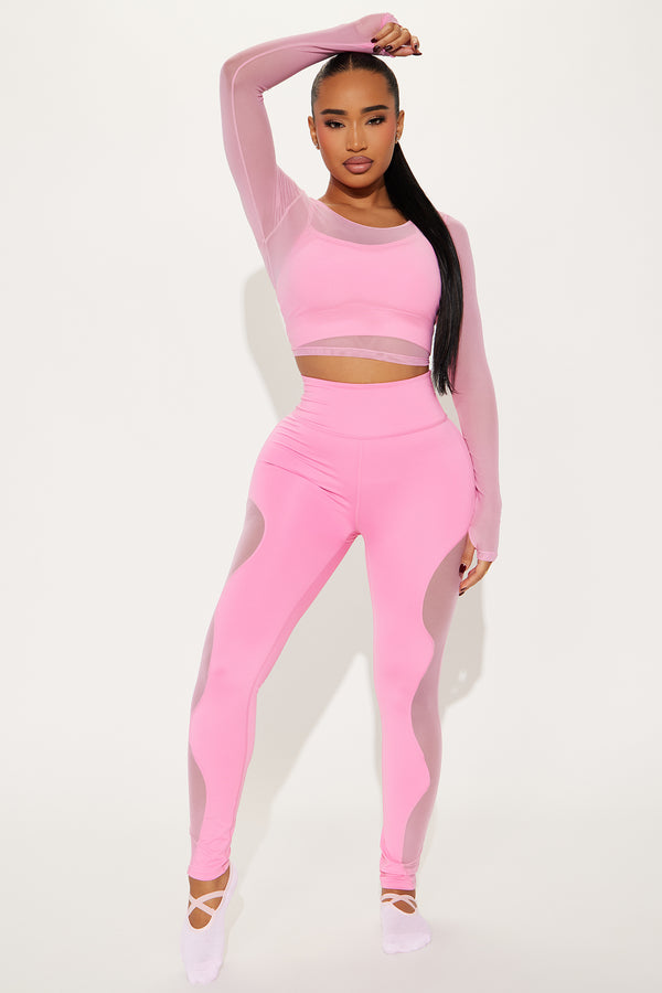 Fashion Nova Pedals and Poses Elevate Active Legging - Pink
