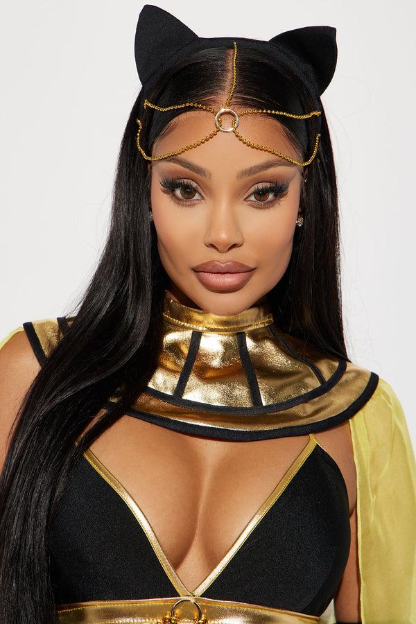 Fashion Nova Queen Of The Nile 4 Piece Costume Set - Black/Gold