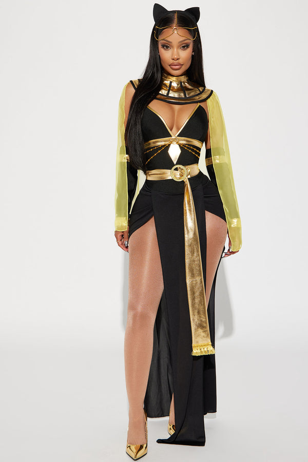 Fashion Nova Queen Of The Nile 4 Piece Costume Set - Black/Gold