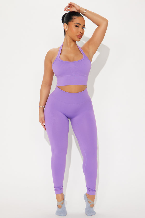Fashion Nova Reach Higher 7/8 Flex Active Legging - Lavender
