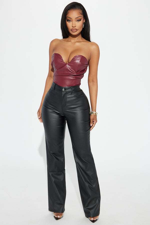 Fashion Nova Sammie High Rise Straight Leg Pant - Black