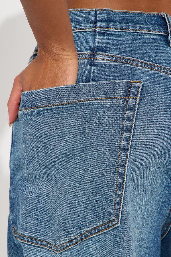 Fashion Nova Seize The Day Barrel Leg Jeans - Medium Wash