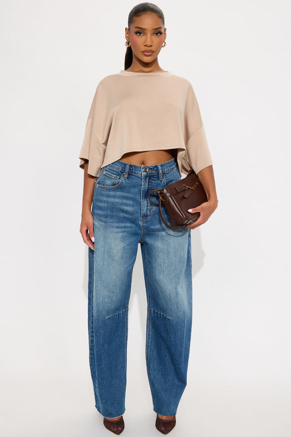 Fashion Nova Seize The Day Barrel Leg Jeans - Medium Wash