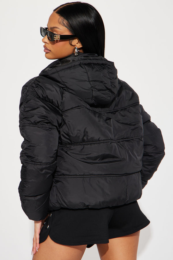 Fashion Nova Snuggle Next To Me Puffer Jacket - Black