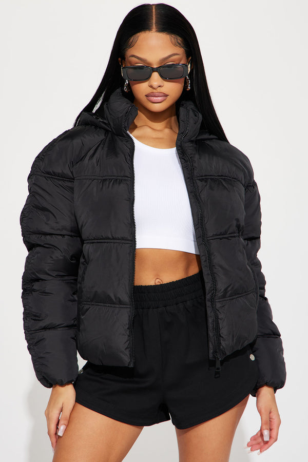Fashion Nova Snuggle Next To Me Puffer Jacket - Black