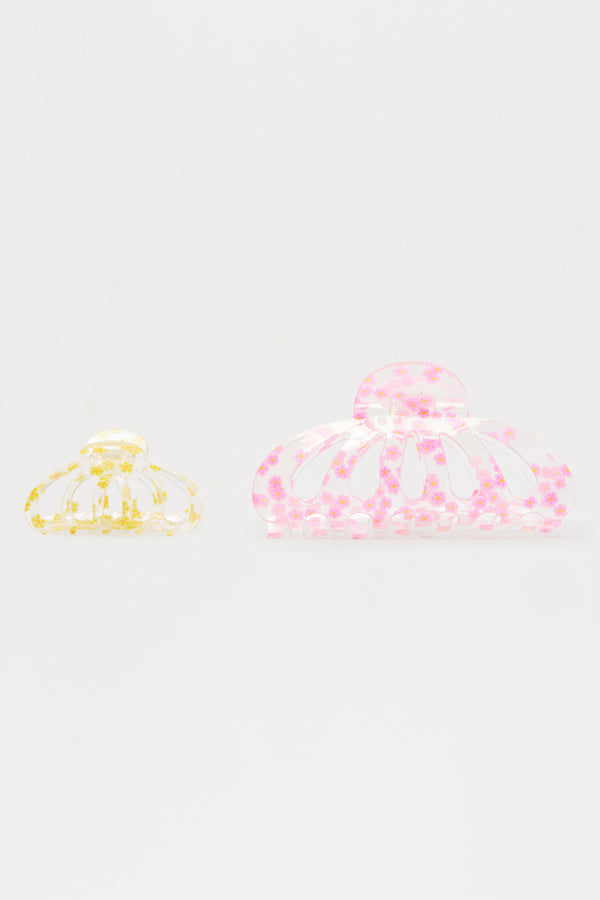 Fashion Nova Stop And Smell The Flowers 2 Piece Claw Clip Set - Multi Color