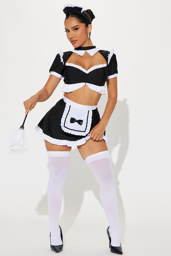 Fashion Nova Sultry Maid 5 Piece Costume Set - Black/White