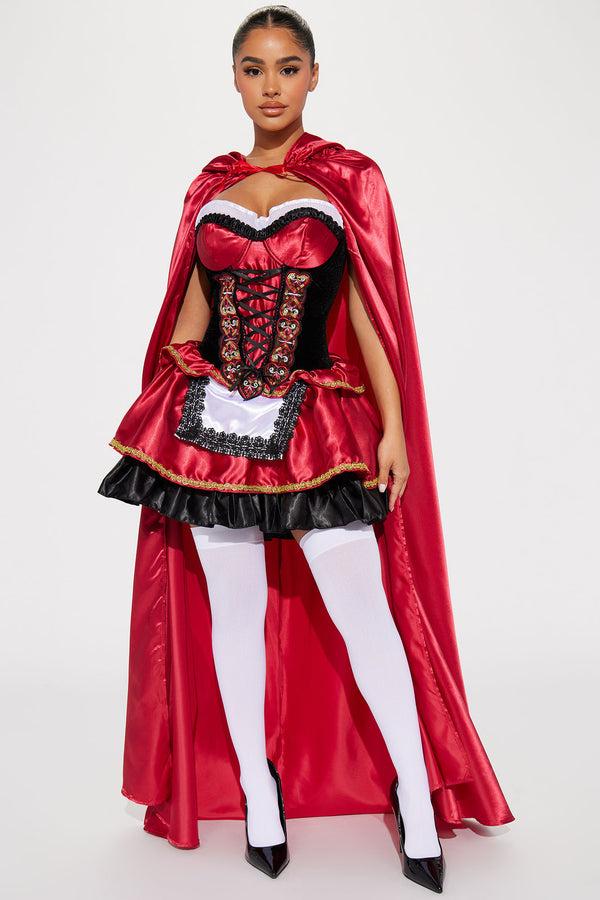 Fashion Nova Sweet Little Red 2 Piece Costume Set - Red/Black
