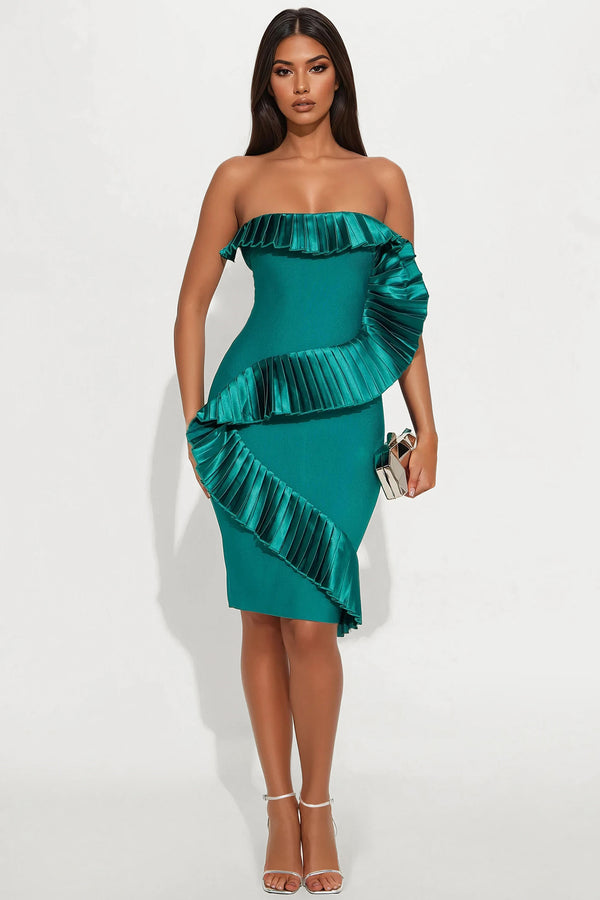 Fashion Nova Taking Up Space Bandage Midi Dress - Green