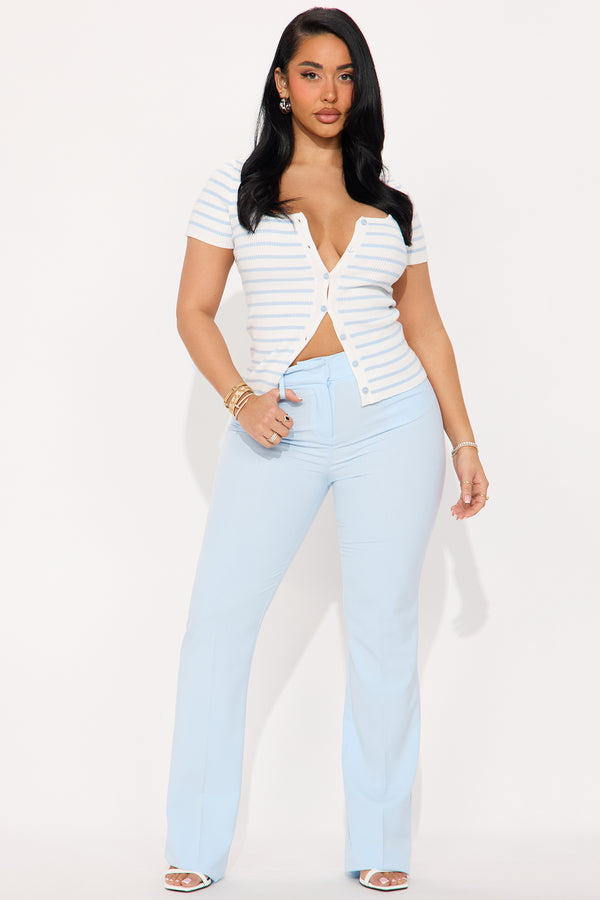 Fashion Nova Tasha Dressy High Rise Pants - Light Blue