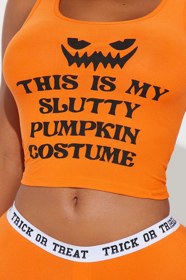Fashion Nova This Is My Slutty Costume Halloween PJ Set - Orange