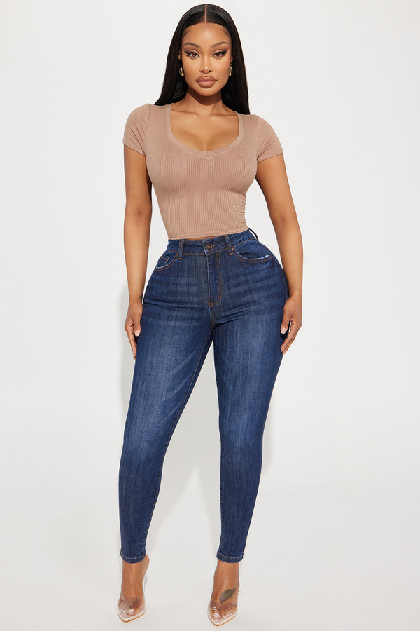 Fashion Nova Top Of The Line Stretch Skinny Jeans - Dark Wash