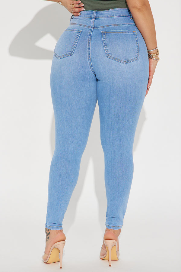 Fashion Nova Top Of The Line Stretch Skinny Jeans - Light Wash