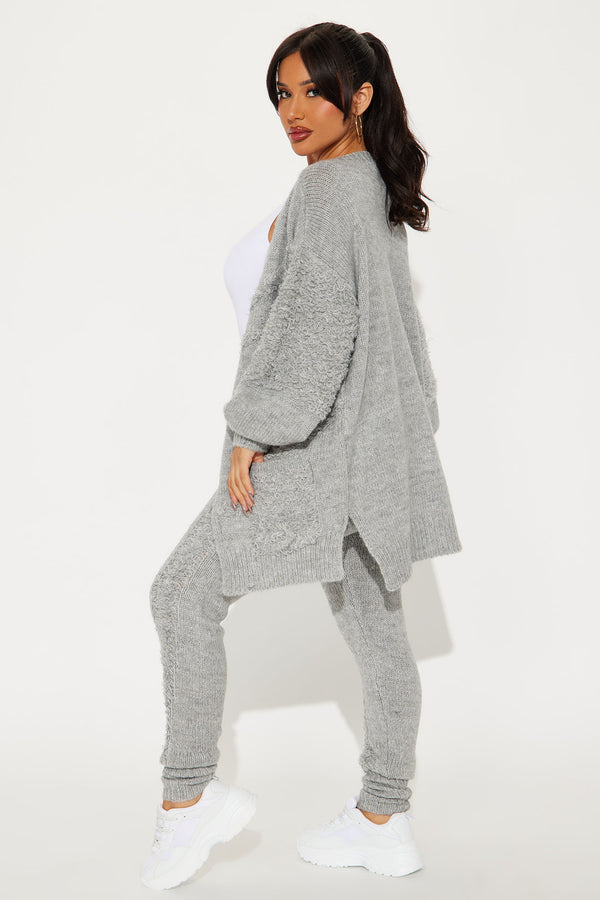 Fashion Nova Ultra Comfort Sweater Pant Set - Heather Grey