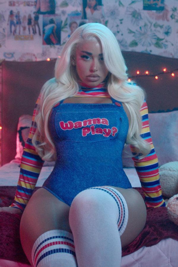 Fashion Nova Wanna Play Evil Doll 5 Piece Costume Set - Multi Color