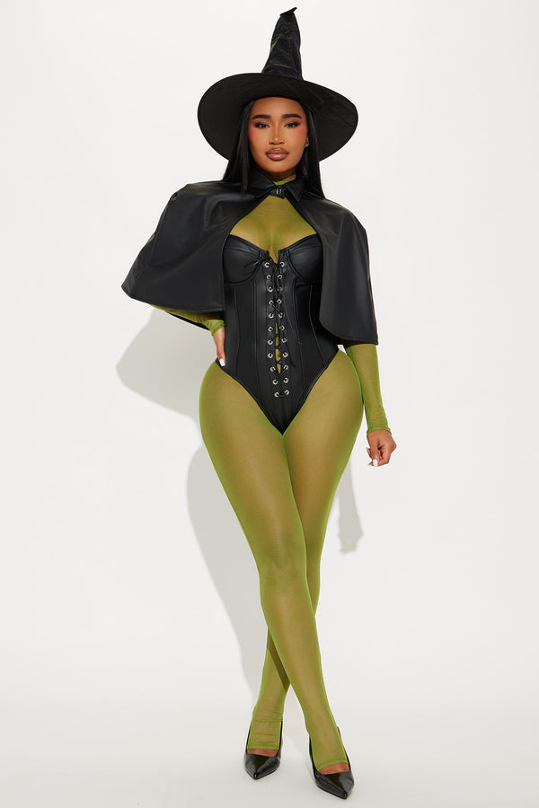Fashion Nova West Side Witch 4 Piece Costume Set - Black