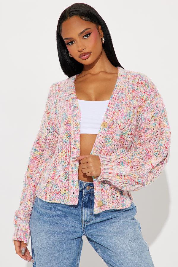 Fashion Nova What A Treat Marled Cardigan - Multi Color