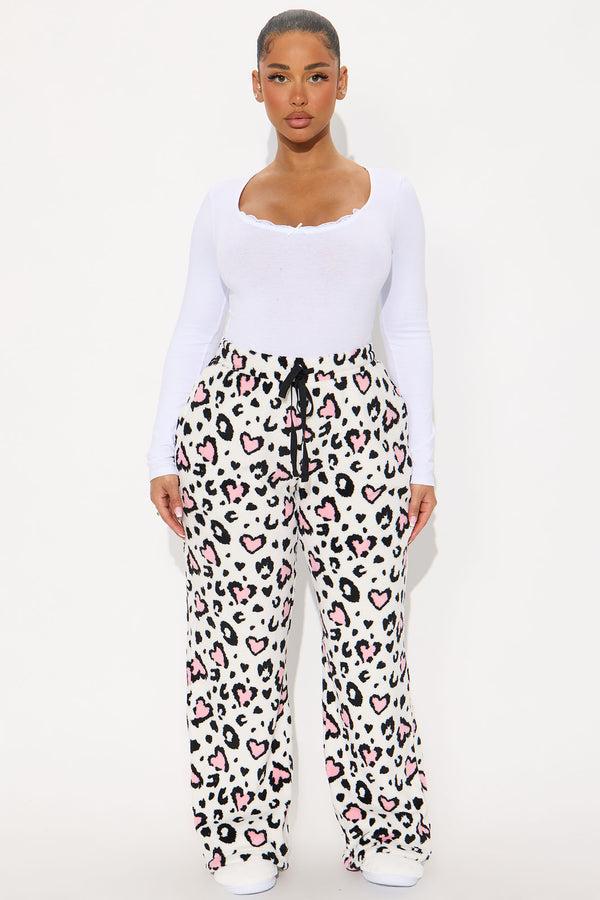 Fashion Nova Wild At Heart Plush PJ Pants - Grey/combo